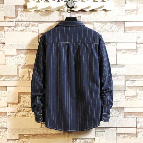 

высокое качество мужская повседневная с длинными рукавами мужская рубашка на пуговицах классическая полосатая slim fit мужская социальная му, White;black