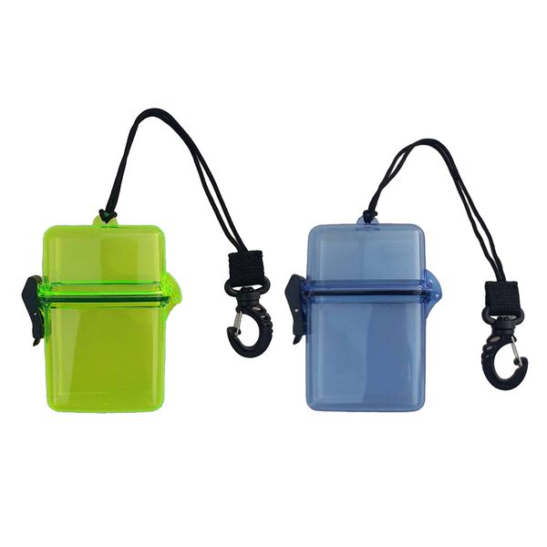 

2x waterproof dry box scuba diving container clip for scuba diving surfing
