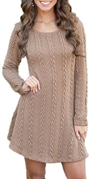 

womens knitted long sweater dress tunic, Black;gray