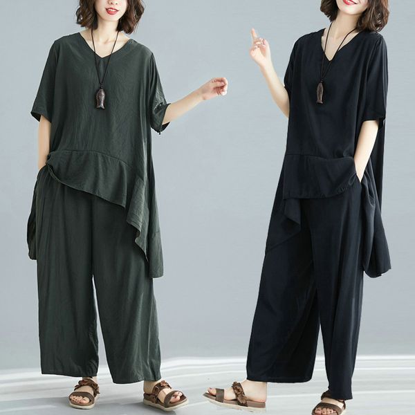 

толстая младшая сестра имитирует чашку женского костюма 2019 года с длинным рукавом нерегулярной куртки + широкие брюки, White;black