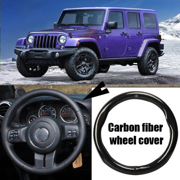 

for jeep wrangler car carbon fiber leather steering wheel cover sport racing