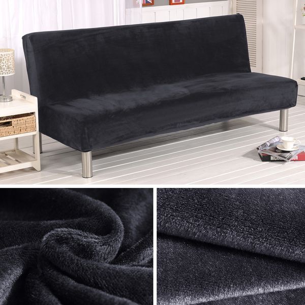 

lellen plush thick fabric fold armless sofa bed cover folding seat slipcover thicker covers bench couch protector elastic cover