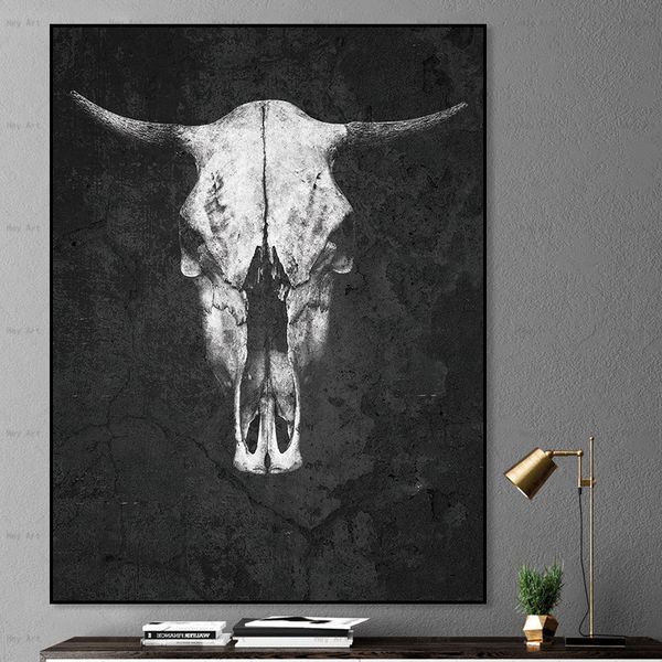 

animal poster wall art prints painting bull skull frameless printing penguin canvas pictures for living room