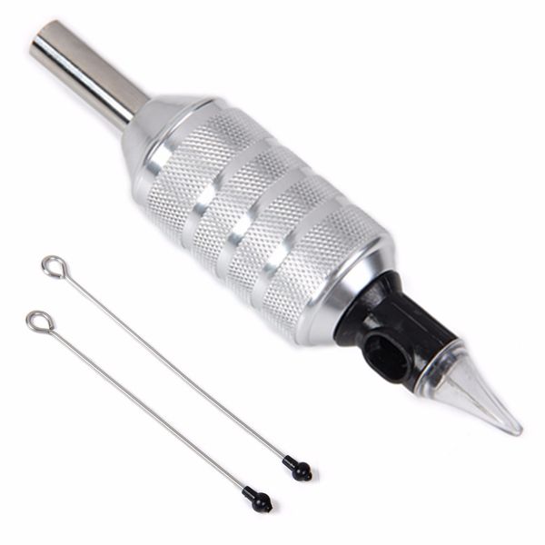 

silver aluminium alloy cartridge tattoo grip for needle cartridges supply not included cartridges professional tattoo tool