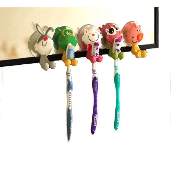 

экологичный творческий милый мультфильм животных подставка для зубных щеток аксессуары для ванной комнаты 5шт набор wall всасывание держател