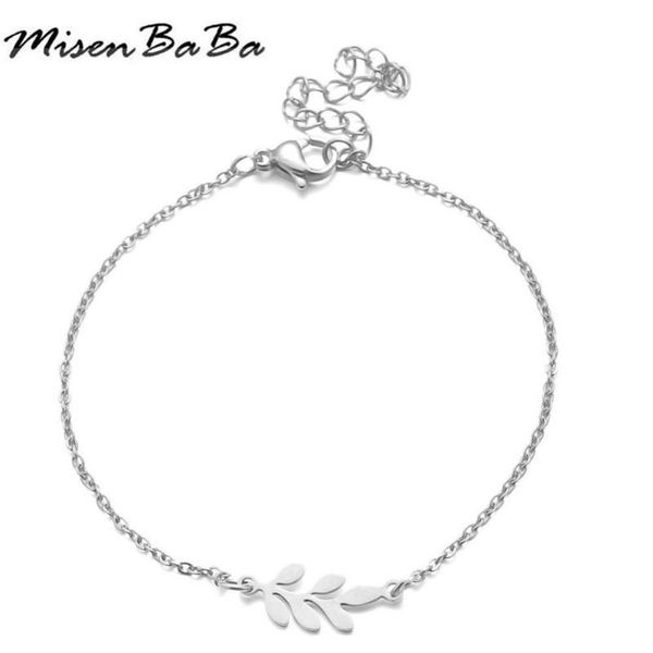 

laurel wreath charms bracelet for women dainty jewelry stainless steel branches leaves leaf bracelet friendship gift, Golden;silver