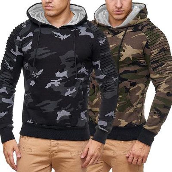 

mens hoodies fashion camouflage slim fit sweatshirts male hoody tracksuit hip hop autumn winter male hoodies, Black