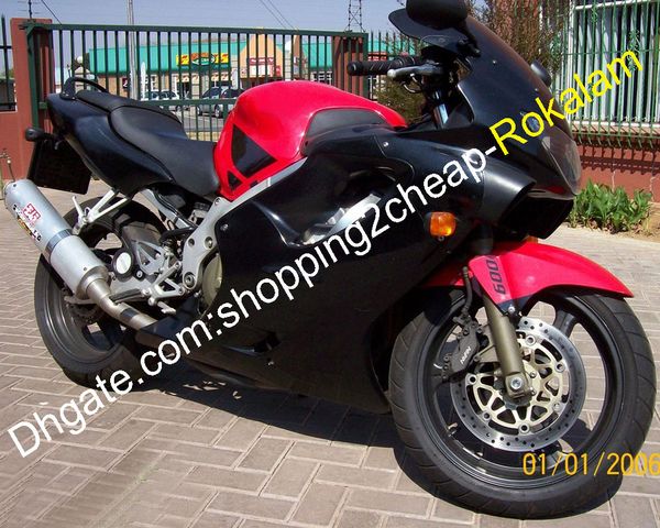 Schwarz-rotes Verkleidungsset für Honda CBR600 F4 CBR 600 CBR600F CBR600F4 Sportbike-Verkleidungen 1999 2000 (Spritzguss)