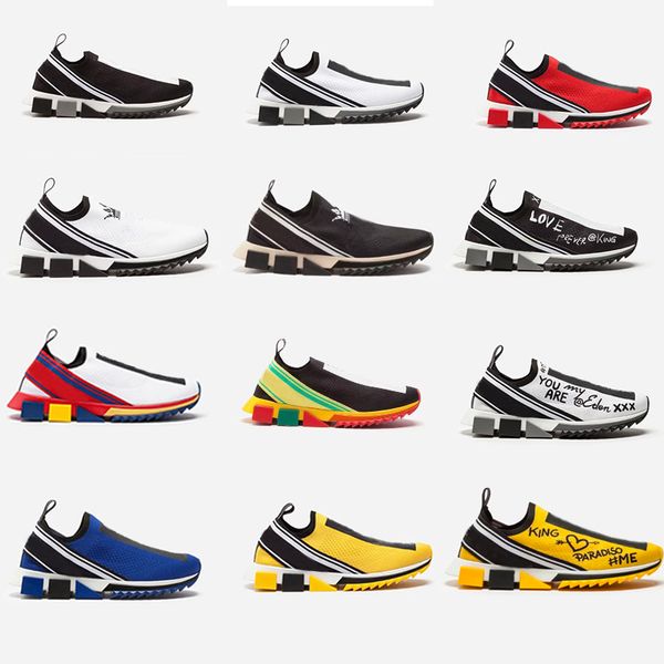 

2019 new knit sorrento sneaker rubber micro sole breathable designer shoes sorrento trainers slip-on running casual shoes, Black