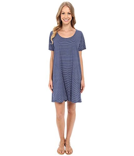

fresh produce womens pinstripe allure t-shirt dress, Black;gray