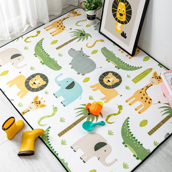 Cute Cartoon Animals Carpet And Rug For Living Room Soft Kids Room Decor Area Rugs Bedroom Children Play Tent Non Slip Floor Mat Industrial Style Rugs