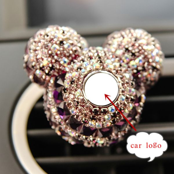 

luxury car logo perfume diamond air conditioner outlet clip decoration car air freshener styling lady perfumes 100 original