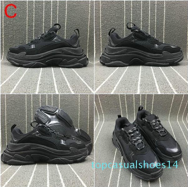 

2019 новая мода paris triple-s дизайнерская обувь низкая платформа кроссовки тройной mens casual дизайнер женщин вскользь спортивные тренаже, Black