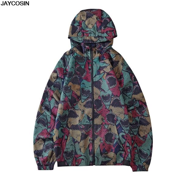 

klv jackets mens outdoor casual printed long-sleeved hooded zipper windbreaker coat m-xxl patchwork pockets 2020 new sale, Black;brown