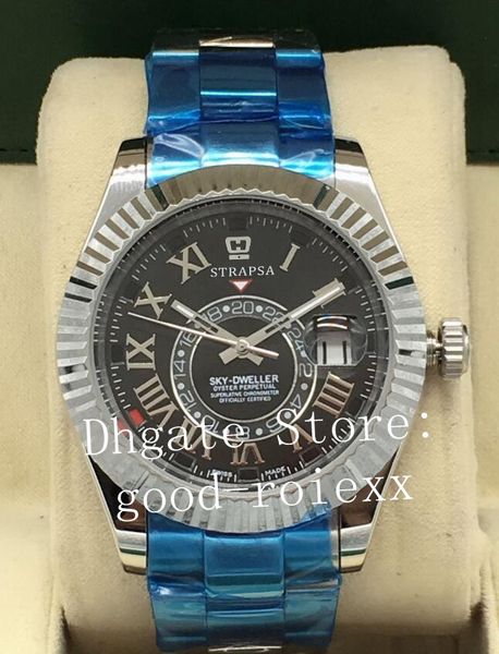 

men's automatic 2813 watch waterproof 30m date watches men black rome luminous 326939 sapphire 326934 gmt time zone sky dweller wristwa, Slivery;brown