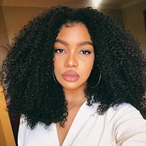 Mongolian Kinky Curly Lace Front Human Hair Wig For Black Women