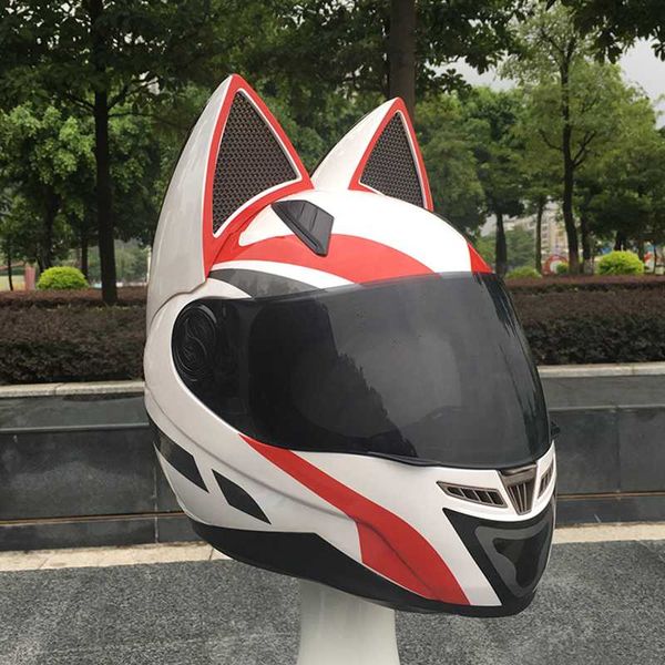 

new arrival full face motorcycle helmet lovely cat helmet motorbike casco modular casque nitrinos brand