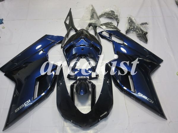 

new abs injection full fairings kits fit for ducati 848 evo 1098 1198 1198s 2007 2008 2009 2010 2011 2012 body set custom dark blue