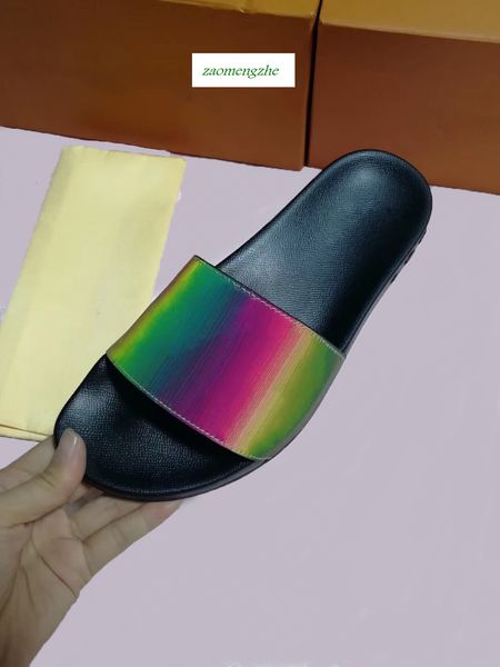 

mule slippers men's sandals flat designer shoes slippers flexible rubber outsole slide slippers, Black