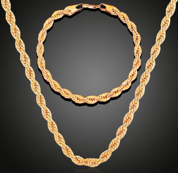 3,5-mm-Seilkette, hochwertiges Fußkettchen-Armband, Halsketten-Set, 14 Karat Italien vergoldet