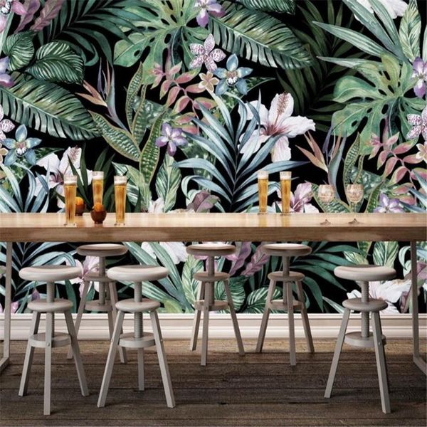 

wallpapers milofi hand painted european pastoral style tropical rain forest southeast asia mural background wall