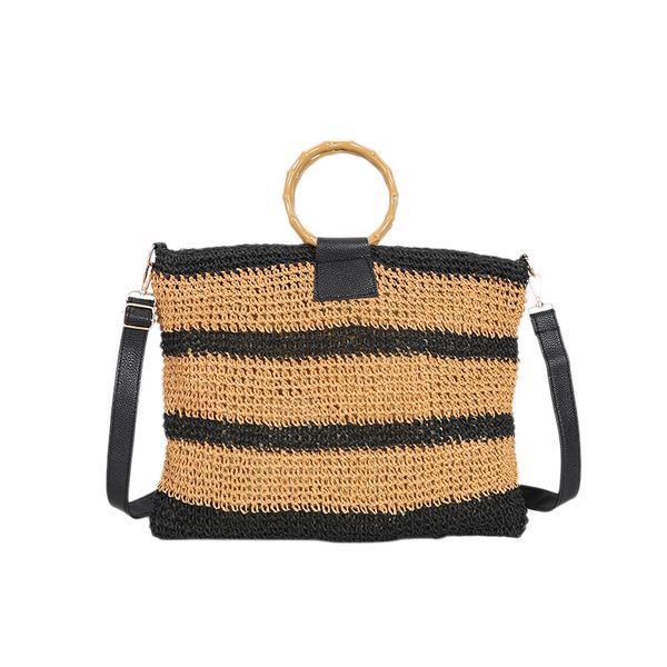 

контраст stripes шерсти тканые сумки пластиковые кольца сумки на ремне, посланник