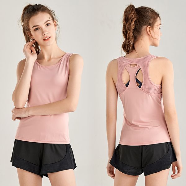 

yoga vest women's fitness vest running sleeveless loose t-shirt summer sports, White;red