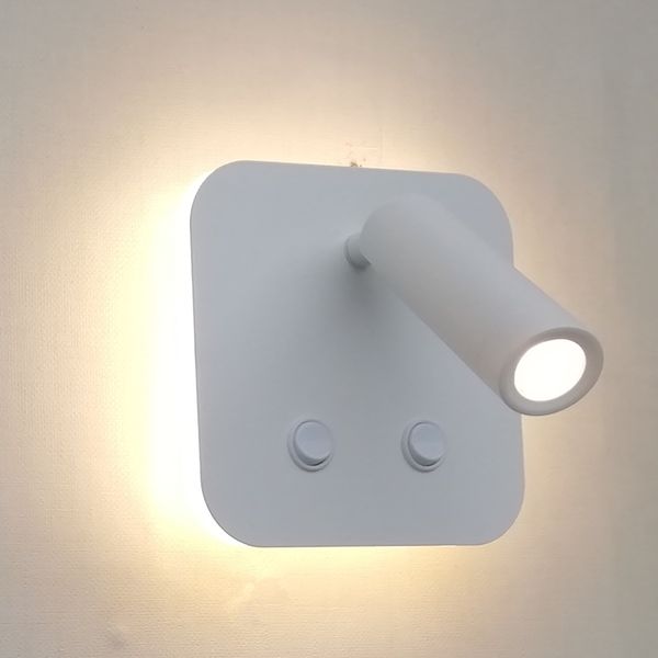 

ch led light wall dual switched led backlit 6w with adjustable reading light 3w focusing lens for corridor aisle bedside 100-240v