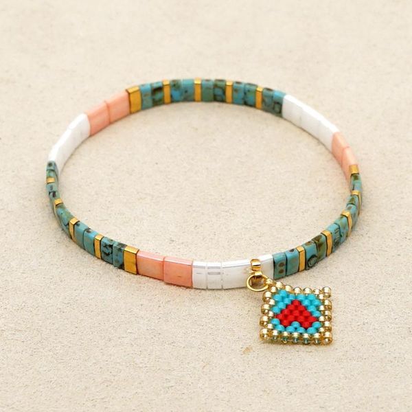 

heart bracelets wristband charms miyuki tila bracelet for women seed beads summer couple gift pulseras mujer dropship, Golden;silver
