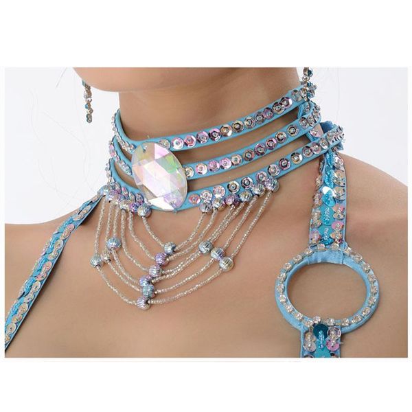 

11 colors wholesale jewelry oriental dance costume accessories sequins tassel necklaces beaded adjustable belly dance necklace, Black;red