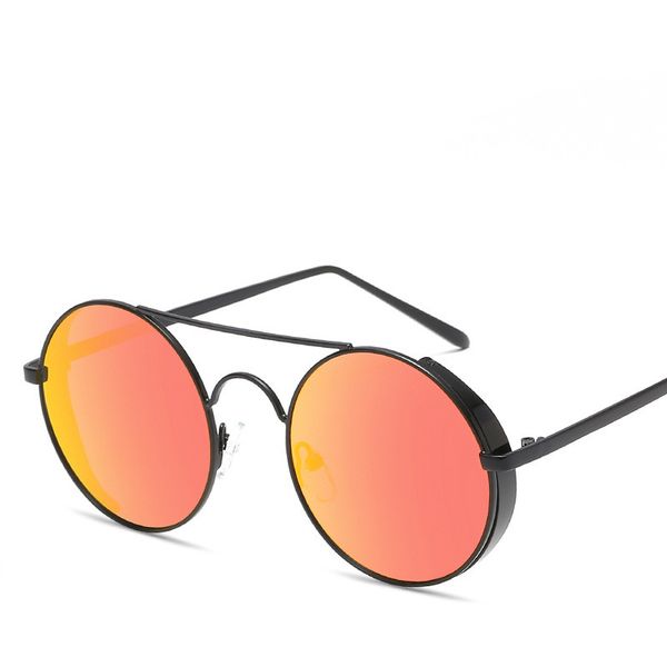 

metal round steampunk sunglasses men women fashion glasses brand designer retro frame vintage sunglasses uv400, White;black