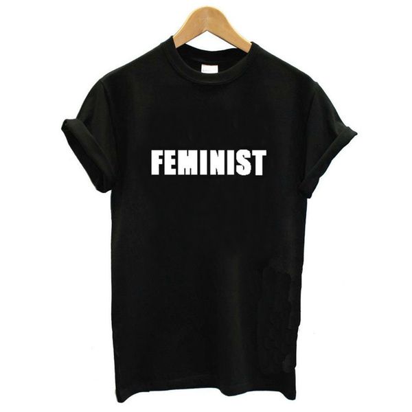 

feminist letter print t shirt women short sleeve o neck loose tshirt 2019 summer fashion women tee shirt, White