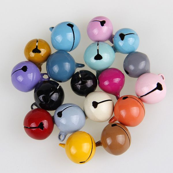 

2017 10pcs 12/14mm mix color copper stoving varnish bells christmas jingle bells pendant handmade party diy crafts accessories