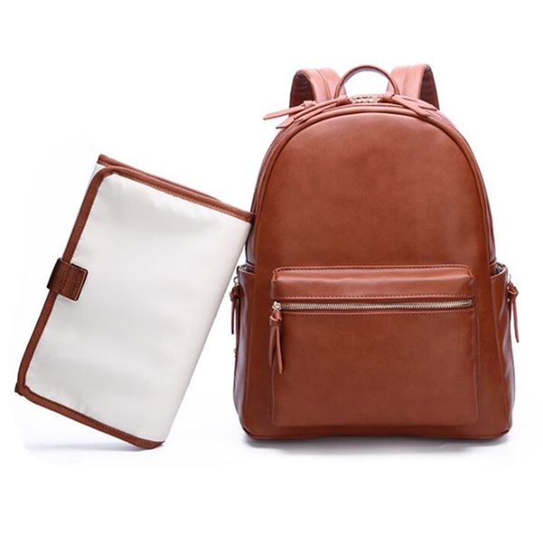 

large pu leather diaper bag backpack for mom bags maternity travel baby nappy bags change pad hooks