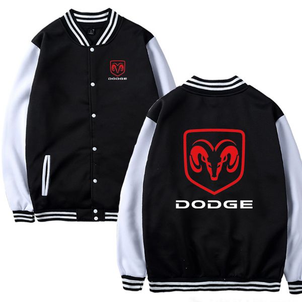 

mens baseball jacket dodge car logo print casual hip hop harajuku sweatshirts mens baseball uniform slim fit clothing, Black;brown
