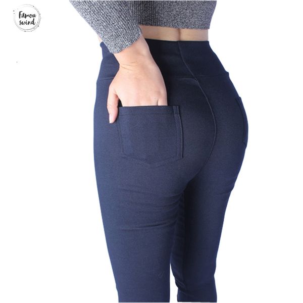 

high stretch джинсовые леггинсы женщины весна брюки плюс размер повседневные гетры упругие карандаш штаны женская одежда брюки, Black