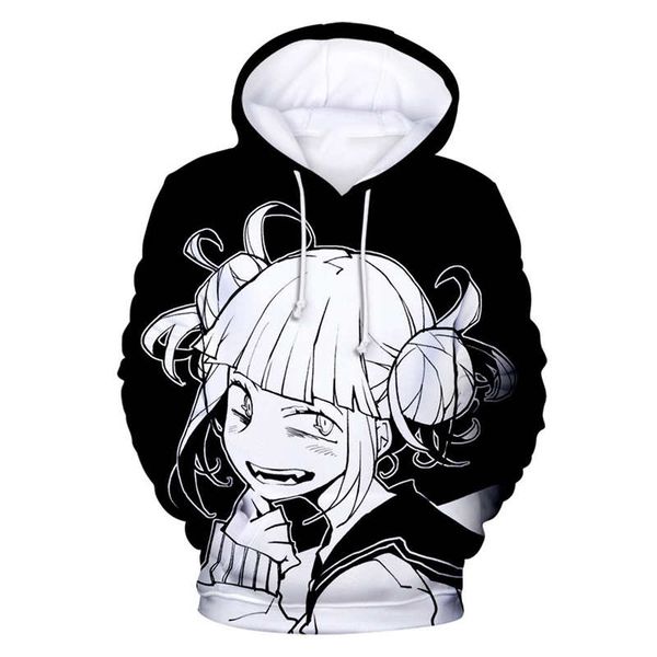 

anime my hero academia boku no hero cosplay costumes himiko toga hoodies sweatshirts black 3d 4xl jackets coats for women