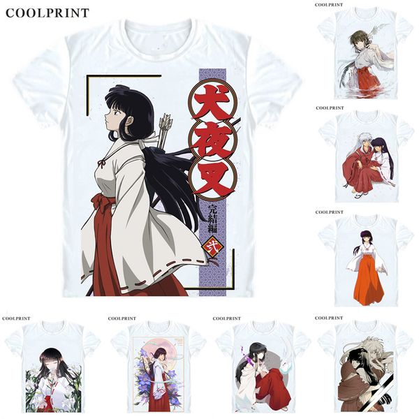

kikyo inuyasha cosplay t shirt inuyasha a feudal fairy tale men casual tshirt premium t-shirt printed short sleeve shirts, White;black