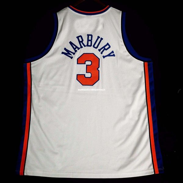 

100% сшитый stephon marbury # 3 ny sewn rbk джерси sprewell mens white vest размер xs-6xl сшитые баскетбольные майки ncaa, Black;blue