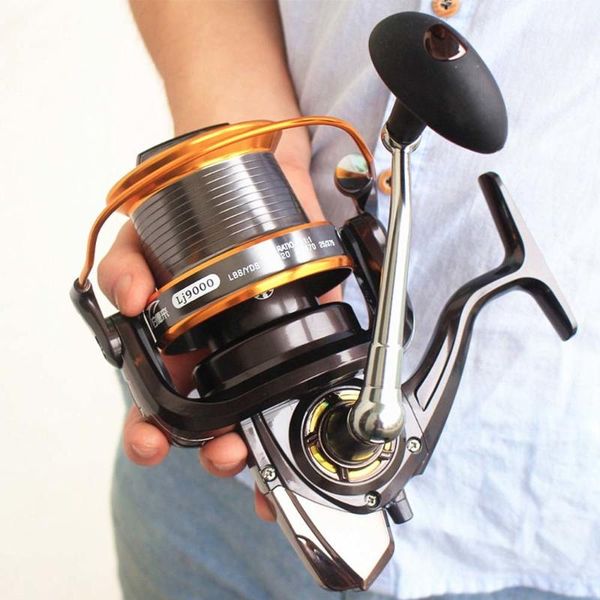 

baitcasting reels 2021 carp fishing reel spinning wheel 12+1bb left/right 9000 sea metal 4.11:1 carretilha de pesca