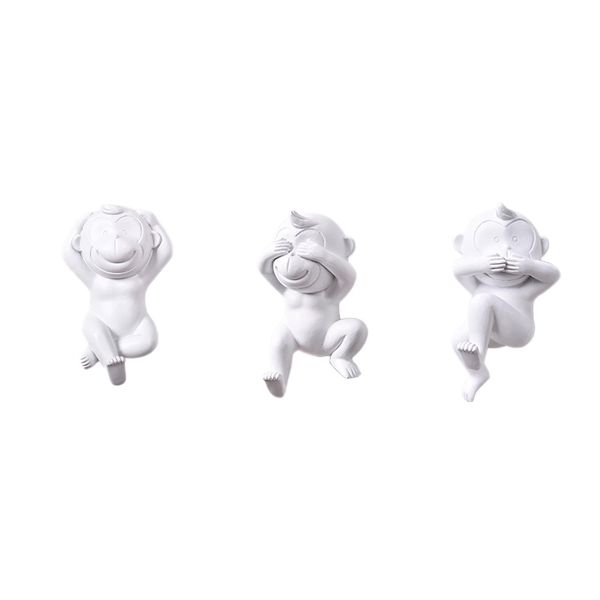 

3pcs simple monkey animal hook wall hanging wall pendant home decorators pendant