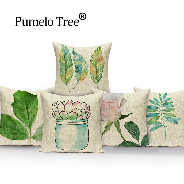 

завод нордический подушка зеленый декоративные подушки dropshipping чехлы белье банан лист подушки домашний декор наволочка