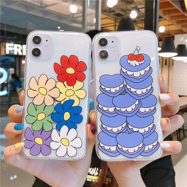 

colorful daisy flower pattern phone cover for iphone 11 pro max x xr xs max 7 8 7plus soft silicone tpu back cases cover