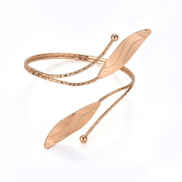 

glossyleaf arm bracelet 2019 popular women summer adjustable bangles gold silver arm cuff armlet armband bracelet punk jewelry, White