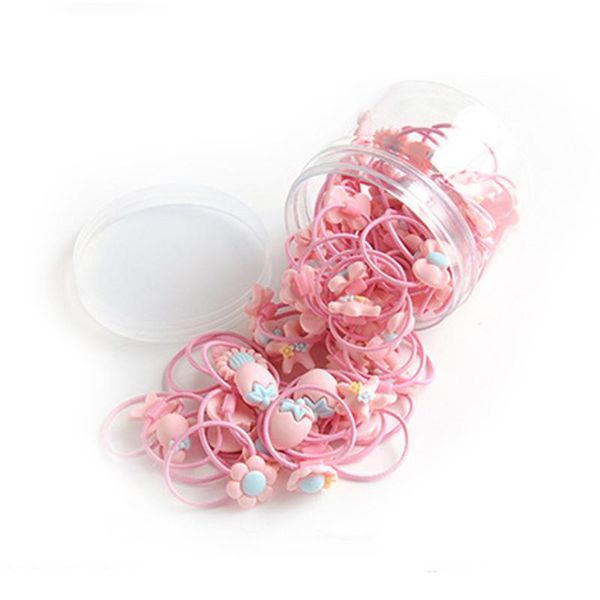 

40pcs children's hair ring headwear hair korean version the cartoon headwear girl rubber band sweet cute accessories w0016, Slivery;white