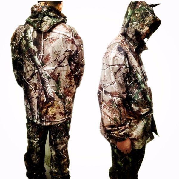 

waterproof breathable dead leaves camouflage fishing hunting 3d bionic ghillie suit snipper tactical clothes jacket, Camo