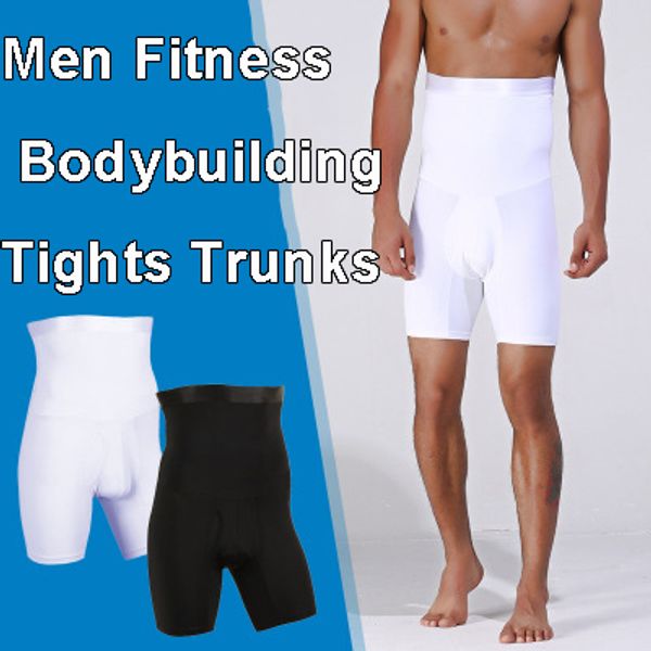 

men fitness bodybuilding tights trunks high waist shorts breathable sports jogger elastic running shorts for gym pants ., Black;blue