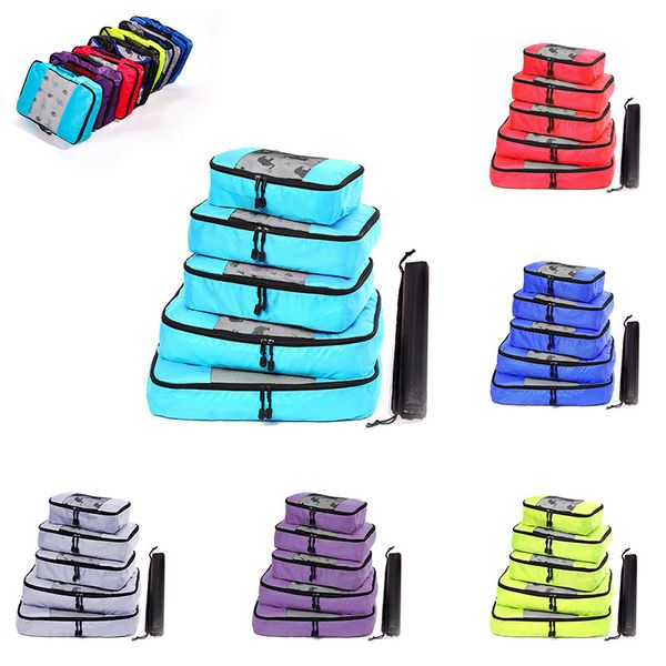 

men women children's nylon foldable travel bag large capacity hand luggage waterproof packing cubes travel luggage organizer