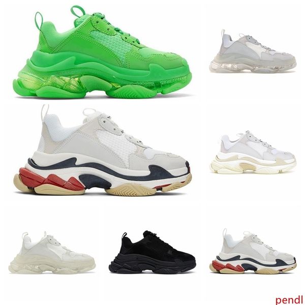 

2019 women designer sneakers mens designer shoes for men women clear sole neon green black white grey mens trainers platform sneakers