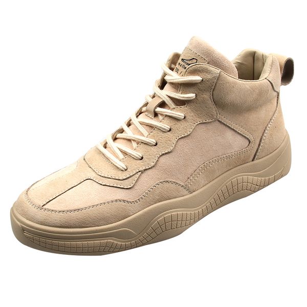 

men shoes casual high men's shoes 2019 winter leather sports leisure board men fashion loafers sneakers man new, Black